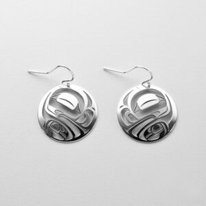 Silver Frog Earrings by Northwest Coast Native Artist Trevor Angus