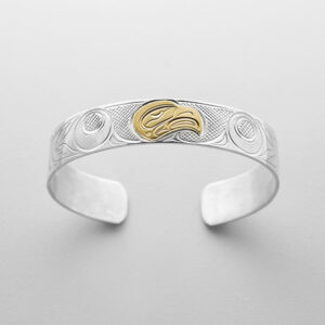 Silver and Gold Eagle Bracelet by Northwest Coast Native Artist John Lancaster