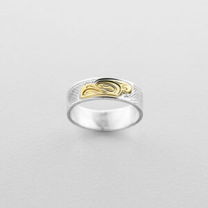 Silver and Gold Thunderbird Ring by Northwest Coast Native Artist John Lancaster