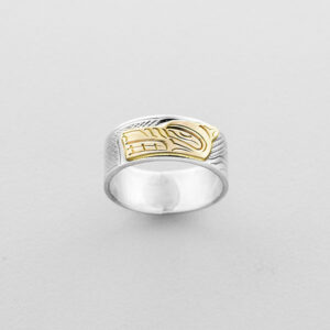 Silver and Gold Wolf Ring by Northwest Coast Native Artist John Lancaster