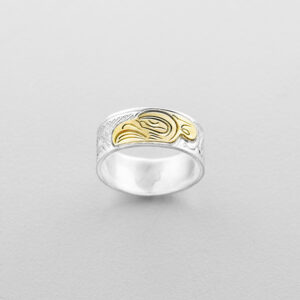 Silver and Gold Thunderbird Ring by Northwest Coast Native Artist John Lancaster