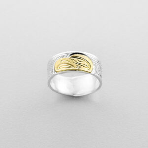 Silver and Gold Eagle Ring by Northwest Coast Native Artist John Lancaster