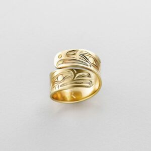 Gold Eagle and Raven Wrap Ring by Northwest Coast Native Artist David Neel