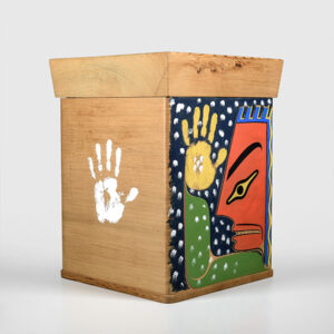 Wood Ceremonial Bentwood Box by Native Artist Joe David