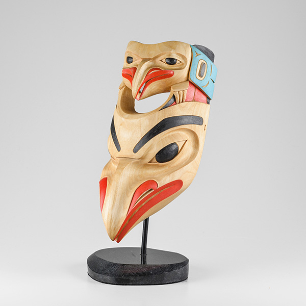 Wood Raven Mask by Northwest Coast Native Artist Eugene Alfred