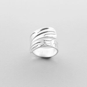 Silver Hummingbird Wrap Ring by Northwest Coast Native Artist Alvin Adkins