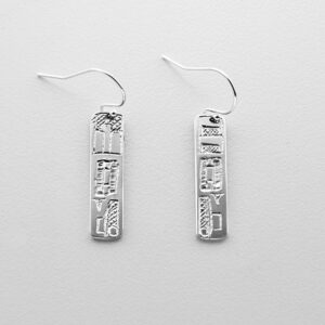Engraved Silver Raven Earrings by Northwest Coast Native Artist Terrence Campbell