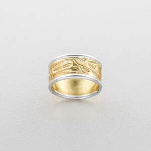 Gold and Silver Eagle Ring by Northwest Coast Native Artist Ivan Thomas