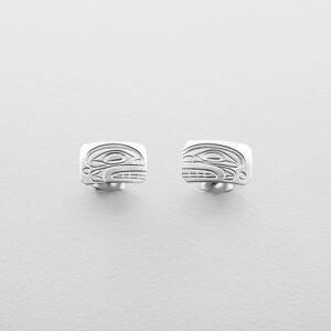 Silver Killerwhale Stud Earrings by Northwest Coast Native Artist Don Lancaster