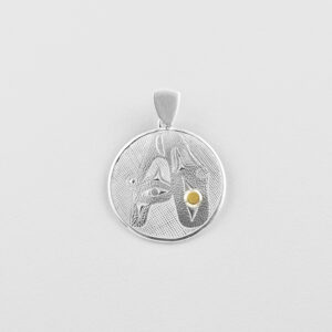 Silver and Gold Orca Pendant by Northwest Coast Native Artist Lyle Wilson