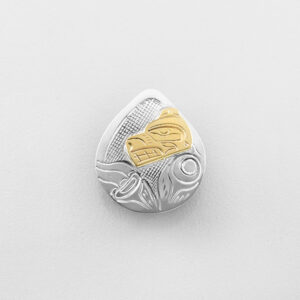 Silver and Gold Bear Pendant by Northwest Coast Native Artist John Lancaster