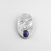 Silver and Lapis Lazuli Raven Pendant by Northwest Coast Native Artist Terrence Campbell