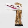 Wood and Bark White Raven Mask by Northwest Coast Native Artist Bert Smith