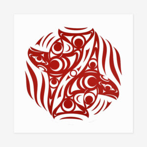 Salish Inlet State II in red print by Northwest Coast Native Artist Susan Point