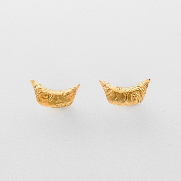 Gold Fin Stud Earrings by Native Artist Gwaai Edenshaw
