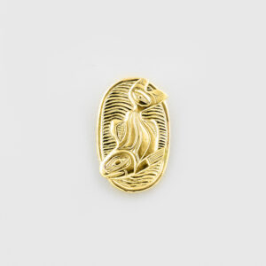 Gold Salmon & Waves Pendant by Native Artist Lyle Wilson