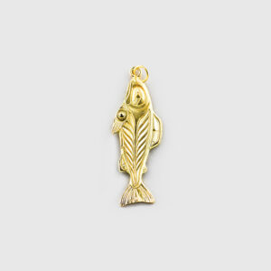 Gold Salmon Pendant by Native Artist Lyle Wilson