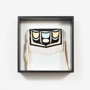Ultrasuede Raven Tail Chilkat Mask by Northwest Coast Native Artist Trace Yeomans