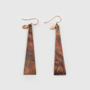 Copper SINX Gambling Sticks Earrings by Native Artist Gwaai Edenshaw
