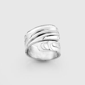 Silver Hummingbird Wrap Ring by Native Artist Alvin Adkins