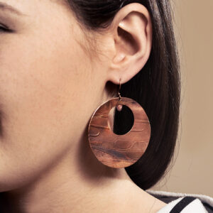 Modelled Copper Earrings by Native Artist Gwaai Edenshaw