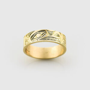 Gold Wolf Ring by Native Artist David Neel