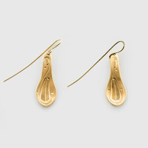 Gold Spoon Earrings by Native Artist Walter Davidson