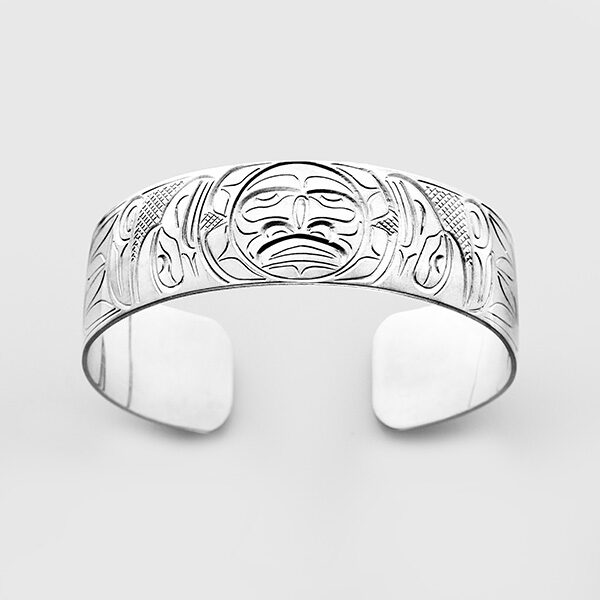 Silver Raven & Sun Bracelet by Native Artist John Lancaster