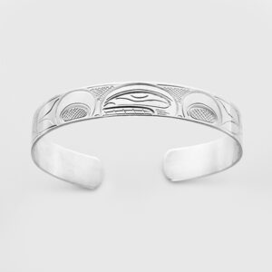 Silver Killerwhale Bracelet by Native Artist John Lancaster