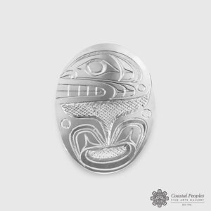 Engraved Sterling Silver Pendant by Northwest Coast Native Artist Don Lancaster