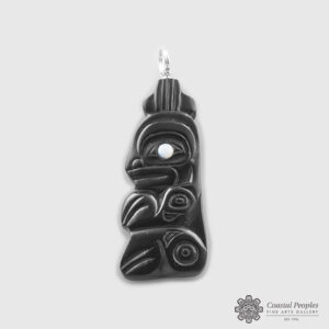 Carved Argillite Pendant by Northwest Coast Native Artist Gryn White