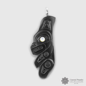 Carved Argillite Pendant by Northwest Coast Native Artist Gryn White