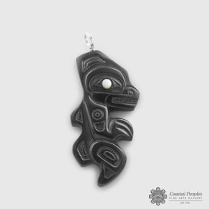 Carved Argillite Pendant by Northwest Coast Native Artist Gryn White