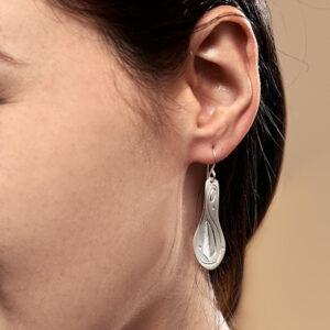 Modelled Silver Earrings by Northwest Coast Native Artist Walter Davidson
