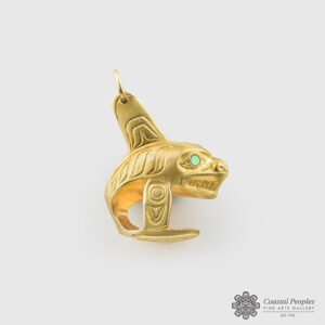 Yellow Gold Killerwhale Pendant by Northwest Coast Native Artist Patrick Wesley