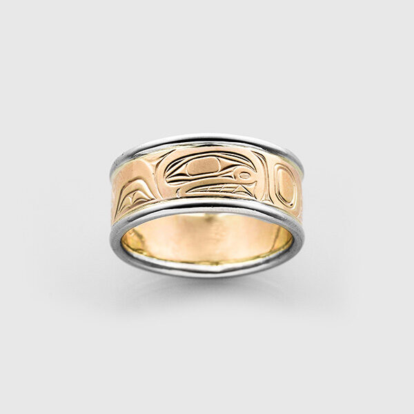 Gold Killerwhale Ring by Native Artist David Neel