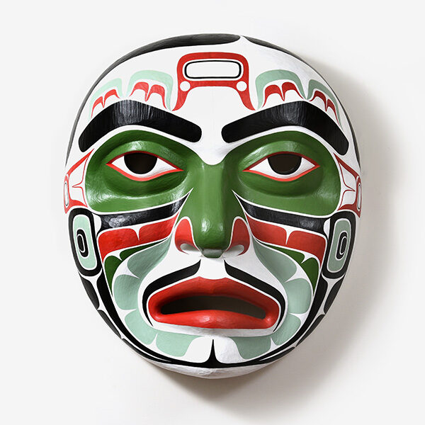 Wood Portrait Mask by Northwest Coast Native Artist Raymond Shaw