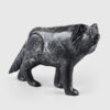 Stone Wolf Sculpture by Inuit Artist Johnny Lee Pudlat