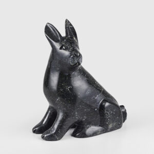 Stone Rabbit Sculpture by Inuit Artist Johnny Lee Pudlat