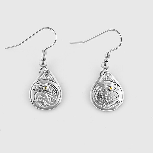 Silver and Gold Eagle Earrings by Native Artist Don Lancaster