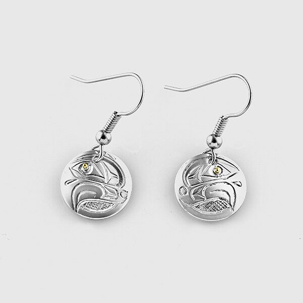 Silver and Gold Eagle Earrings by Native Artist Don Lancaster