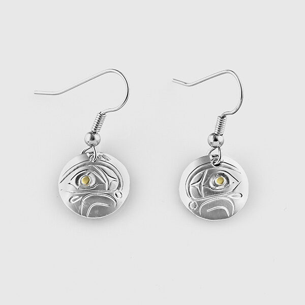 Silver and Gold Eagle Earrings by Native Artist Don Lancaster