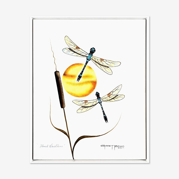 Original Dragonfly Painting by Plains Native Artist Garnett Tobacco