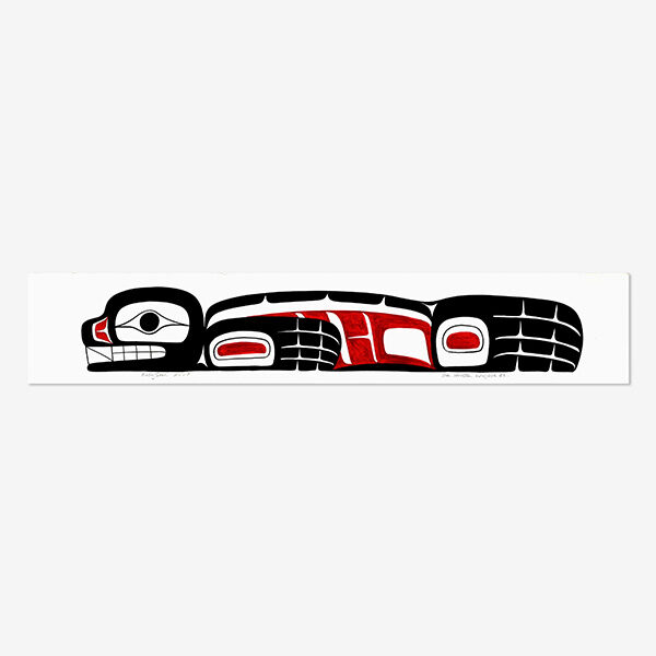 Original Baby Seal Painting by Northwest Coast Native Artist Ben Houstie