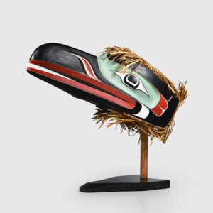 Wood and Bark Raven Mask by Northwest Coast Native Artist Raymond Shaw