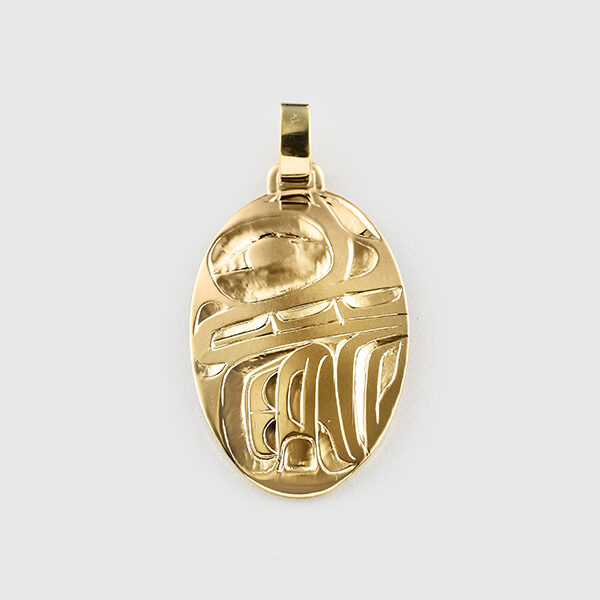 Gold Bear Pendant by Native Artist Alvin Adkins