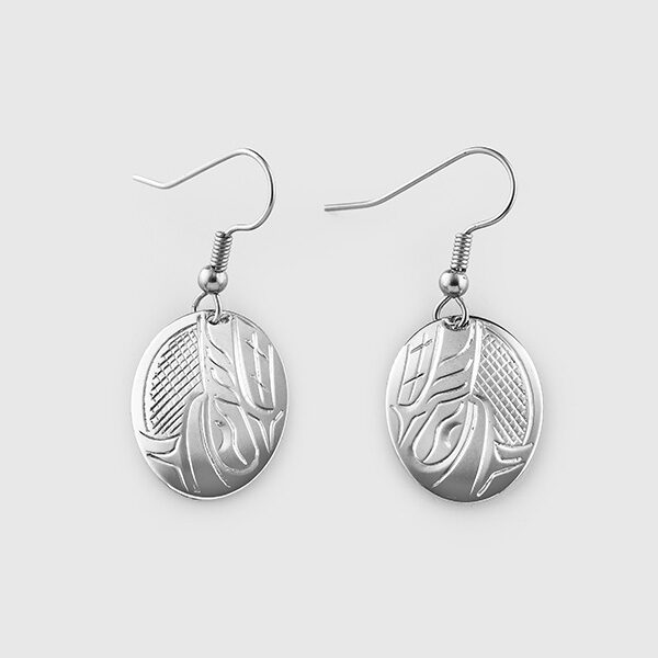 Silver Wolf Earrings by Native Artist John Lancaster