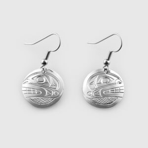 Silver Killerwhale Earrings by Native Artist Don Lancaster