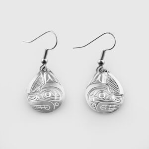 Silver Wolf Earrings by Native Artist Don Lancaster