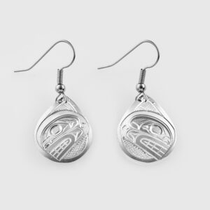 Silver Killerwhale Earrings by Native Artist Don Lancaster